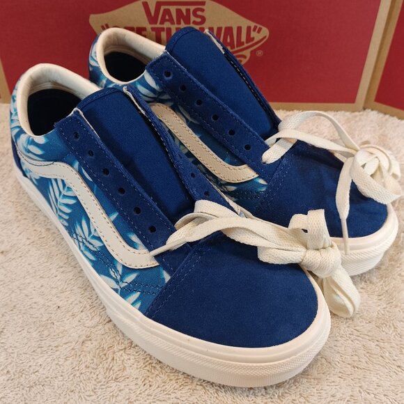 Vans Men's 4.5/Women's 6 Old Skool Solar Floral Blue and White VNOA4U3BWV8 - Picture 5 of 12